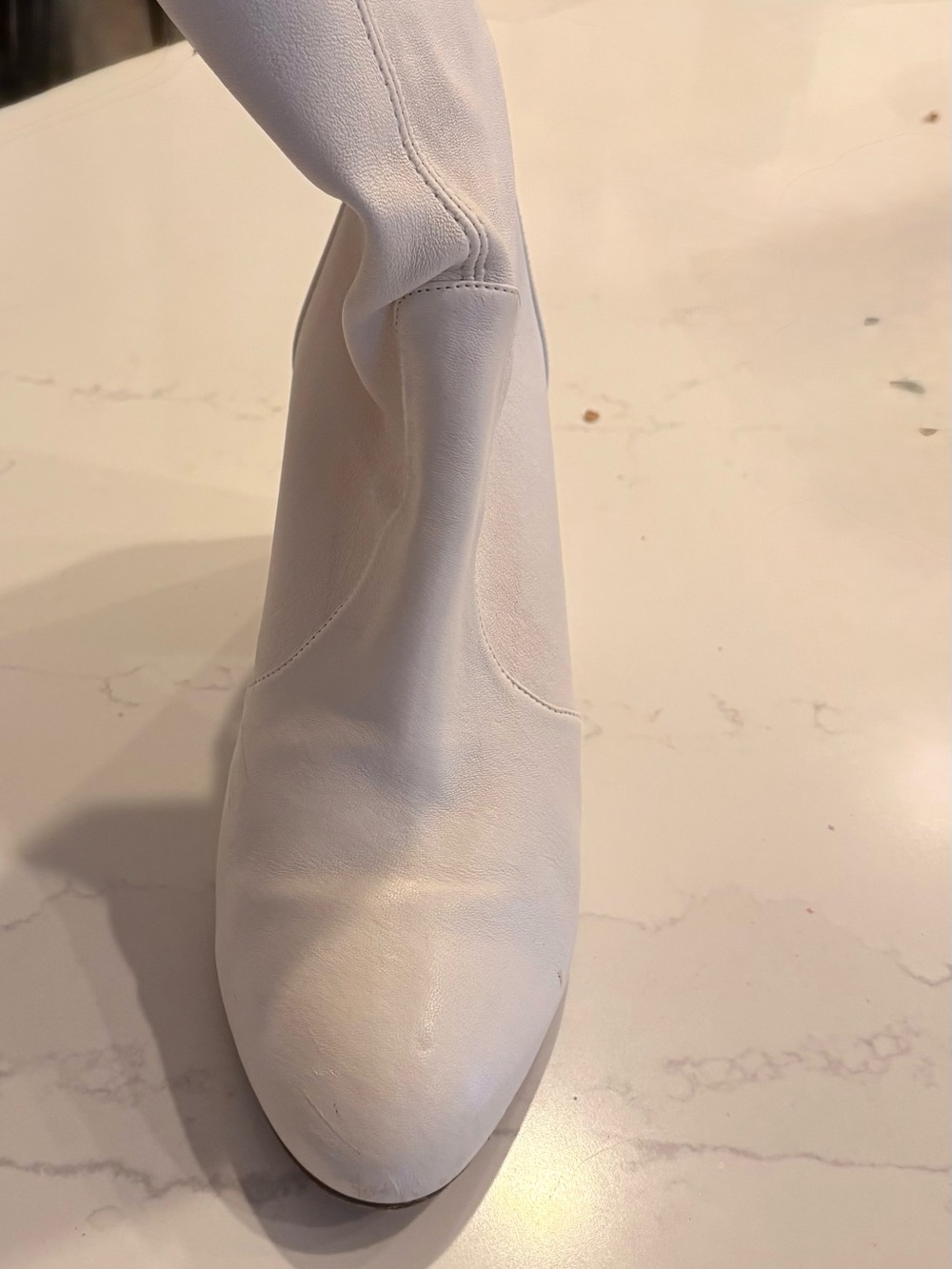 Stuart Weitzman White Stretch Ankle Booties
